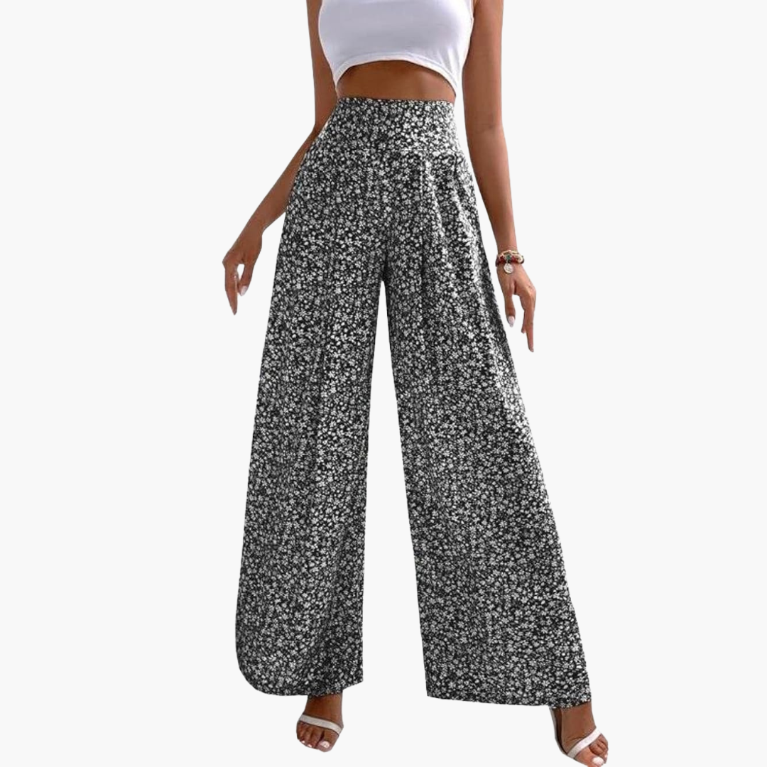 Femmes pantalon palazzo jambes amples taille haute Été