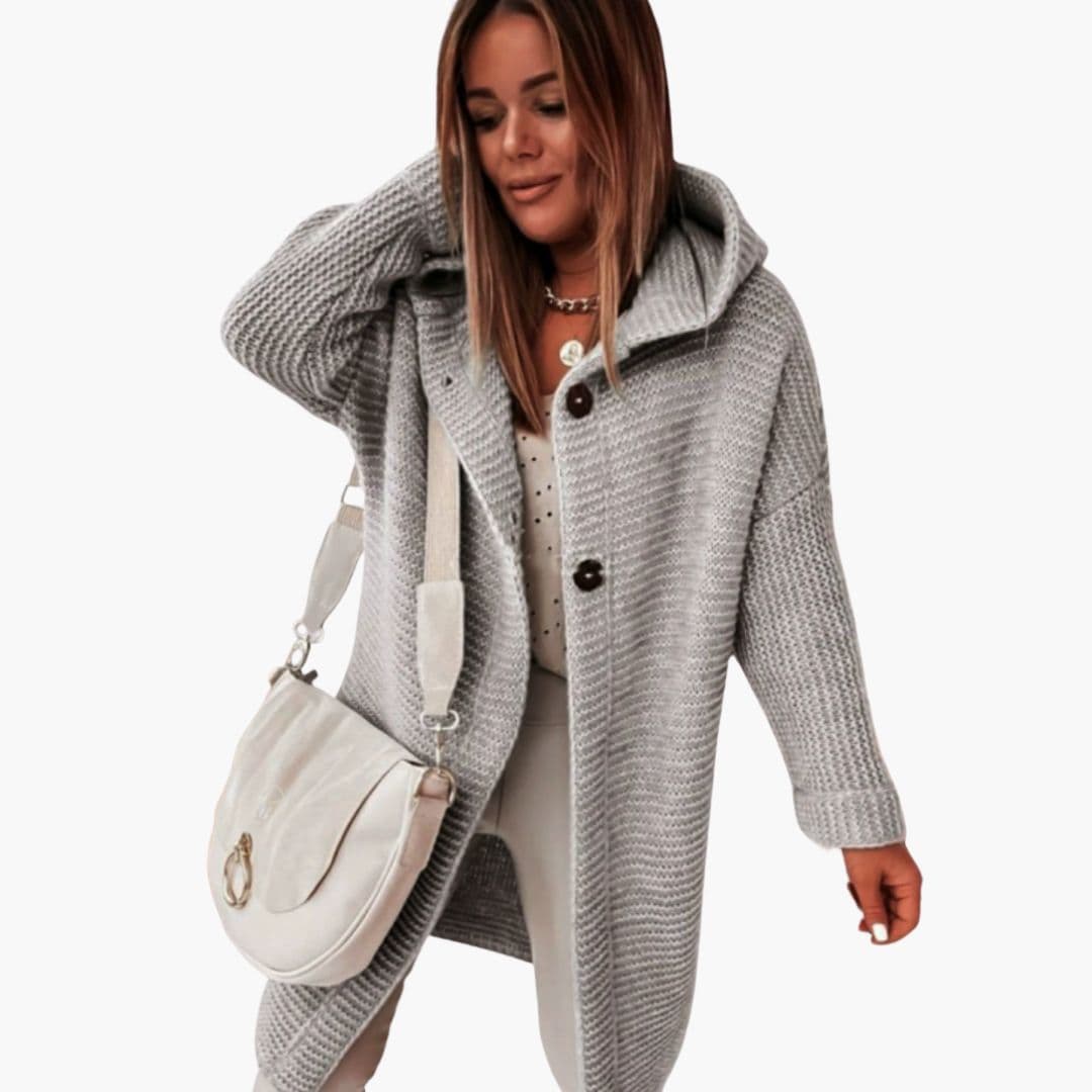Gilet femme à capuche avec ouverture devant