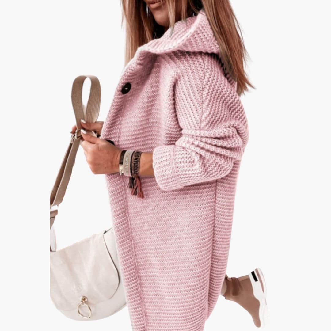 Gilet femme à capuche avec ouverture devant