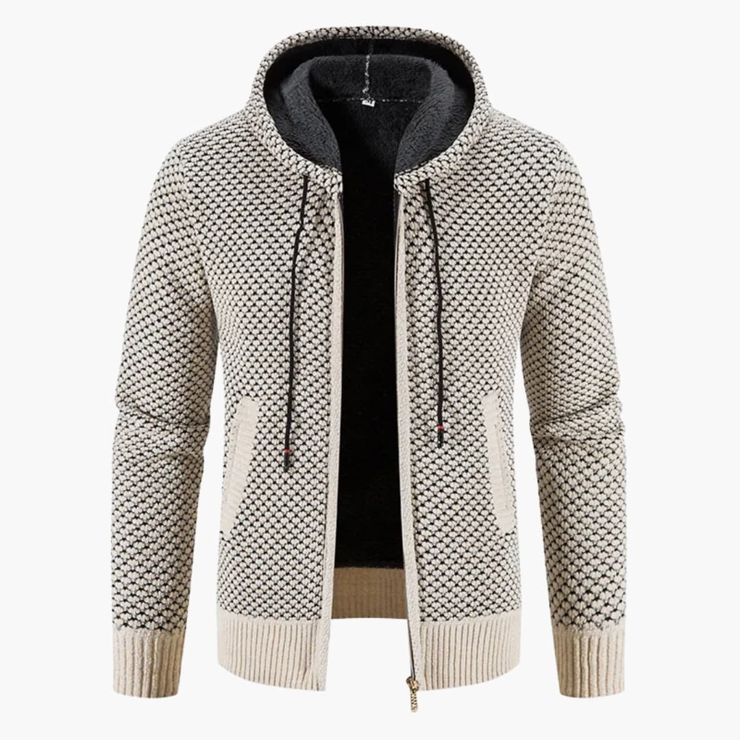 Gilet homme avec fermeture complète à l’avant et manches longues