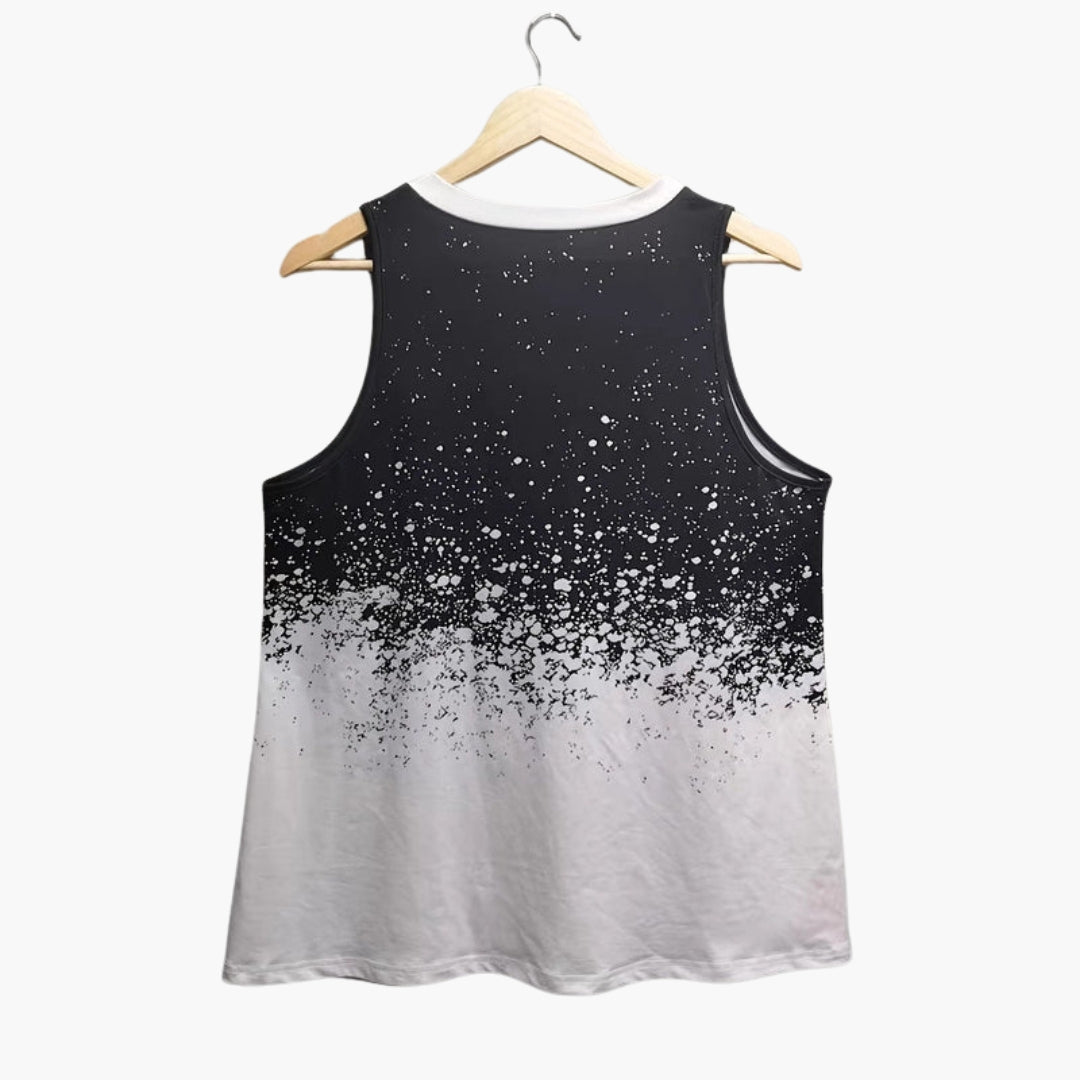 Top de mujer sin mangas con cuello en V y tapeta de botones