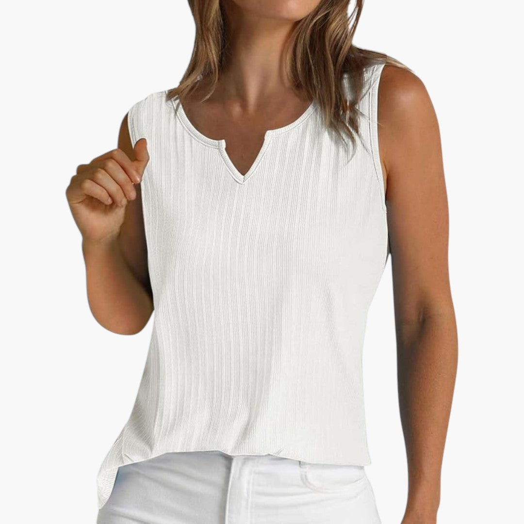 Haut Sans Manches pour Femme avec Surface Côtelée