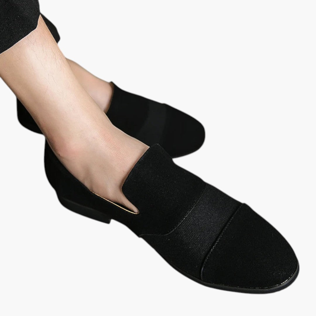 Homme Mocassins en Cuir avec Finition Texturée et Enfilage Facile