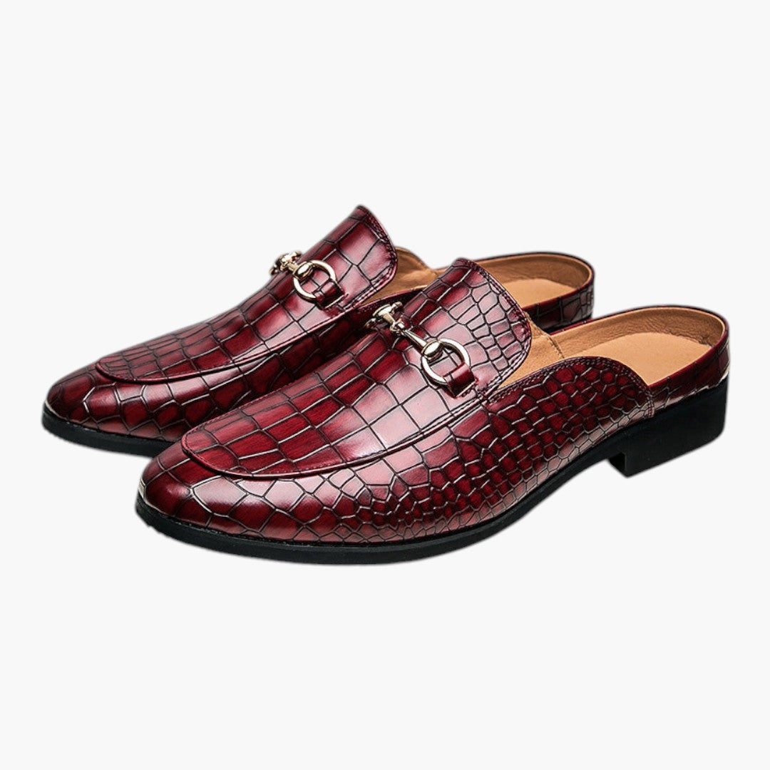 Herren Leder-Mokassins mit Krokodilmuster und Schlupfdesign