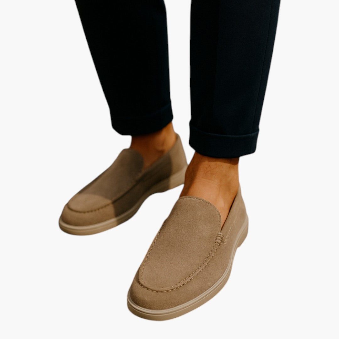 Mocasines de ante para hombre con suela flexible y superficie texturizada