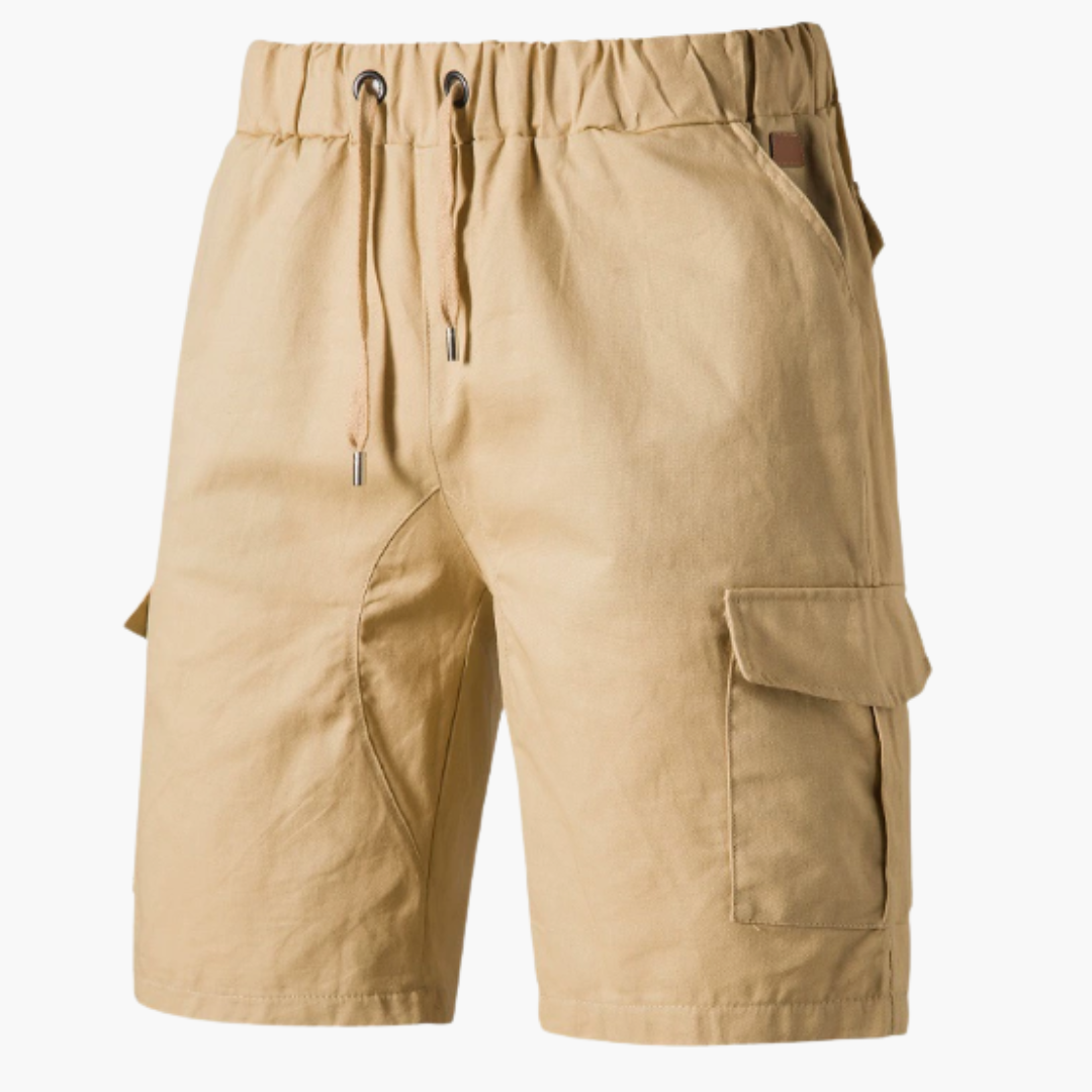 Herre afslappede cargo bermudashorts med snøre til weekenden