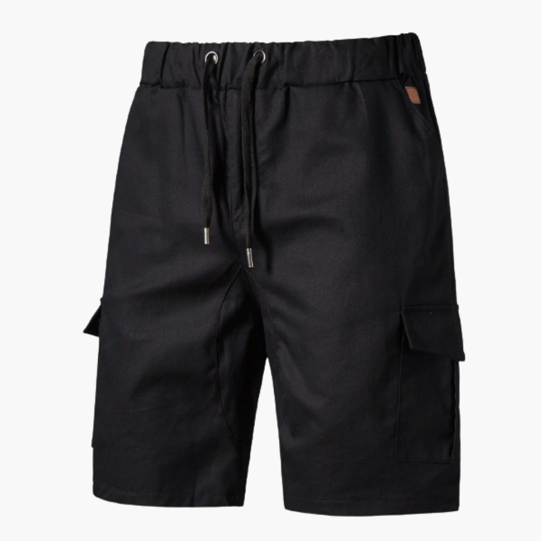 Herre afslappede cargo bermudashorts med snøre til weekenden