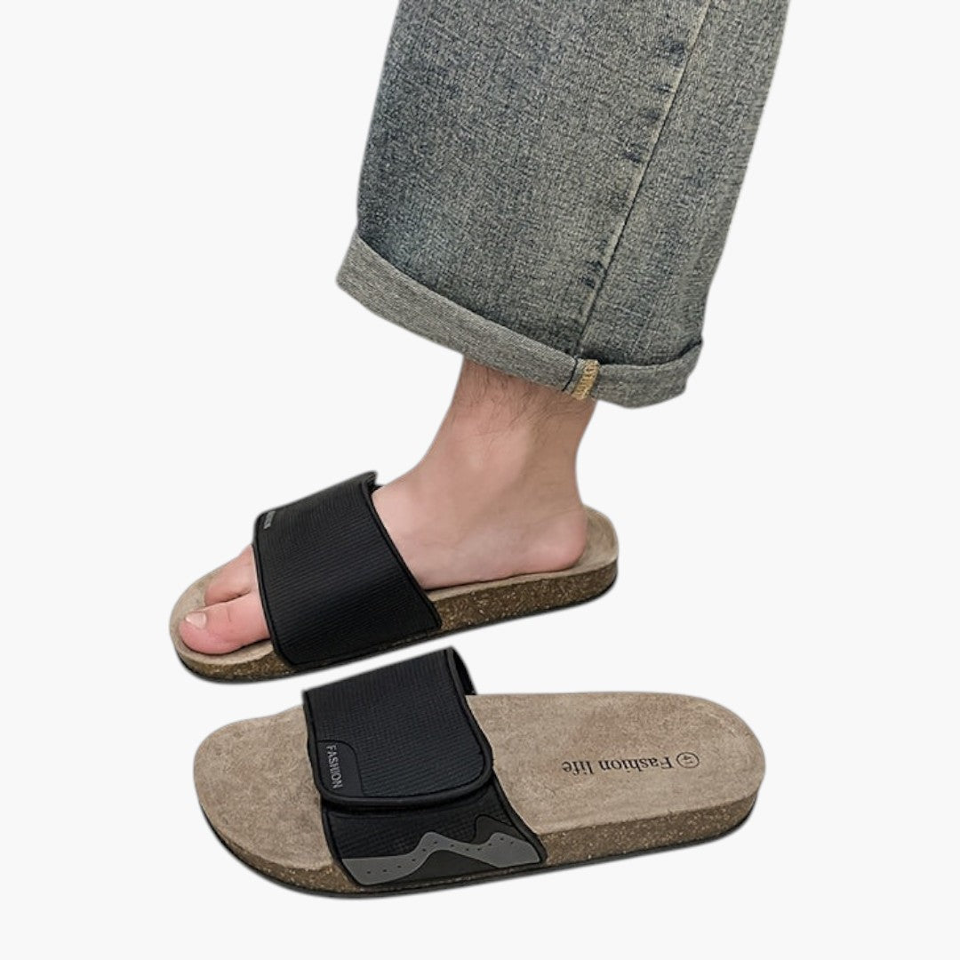 Zapatillas para hombres con cierre ajustable y suela antideslizante