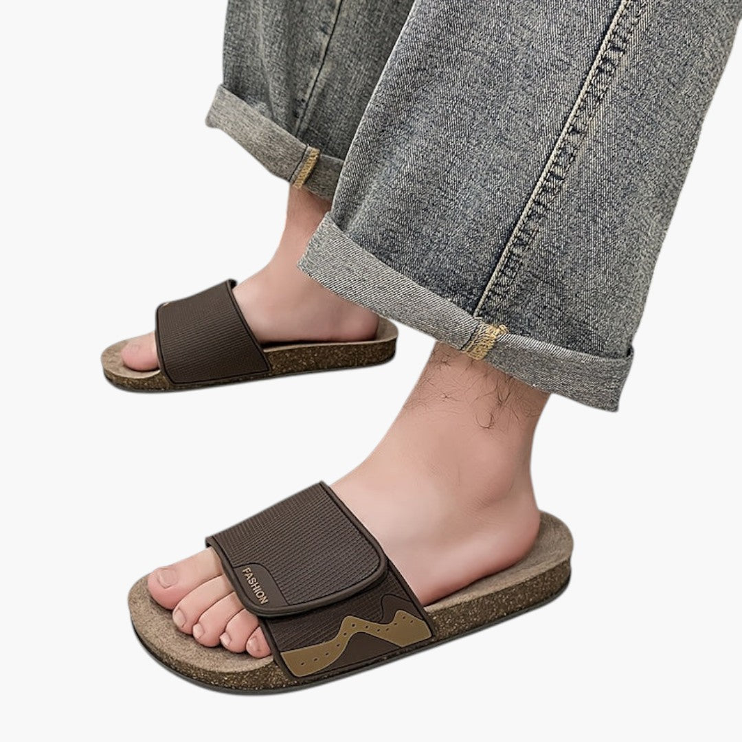 Zapatillas para hombres con cierre ajustable y suela antideslizante