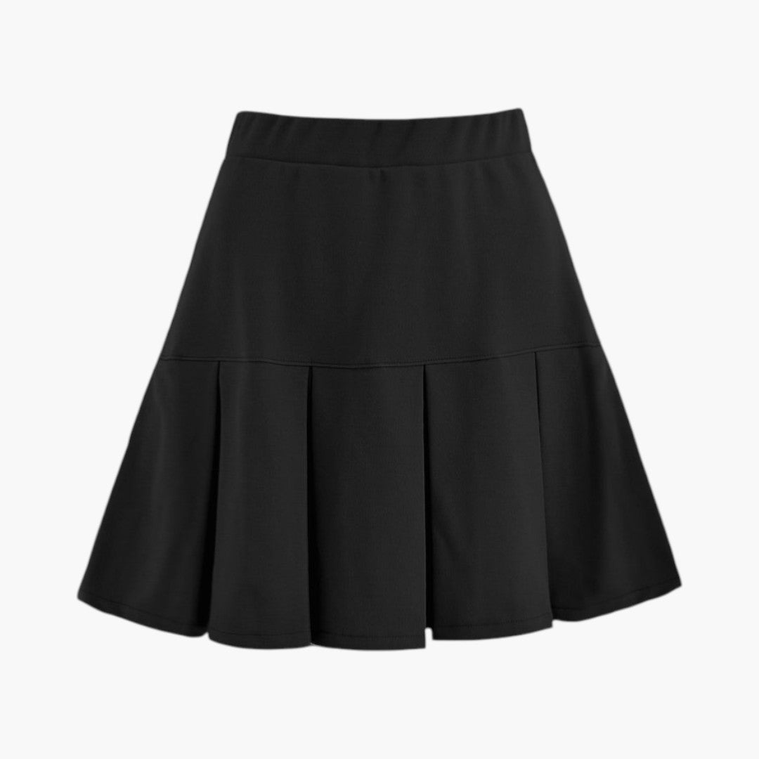 Jupe Mini Femme avec Taille Haute et Ourlet Plissé