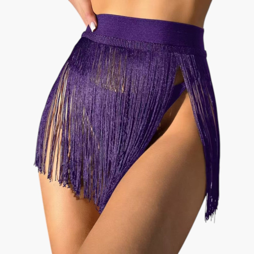 Gonna bikini donna con frange e vita elastica