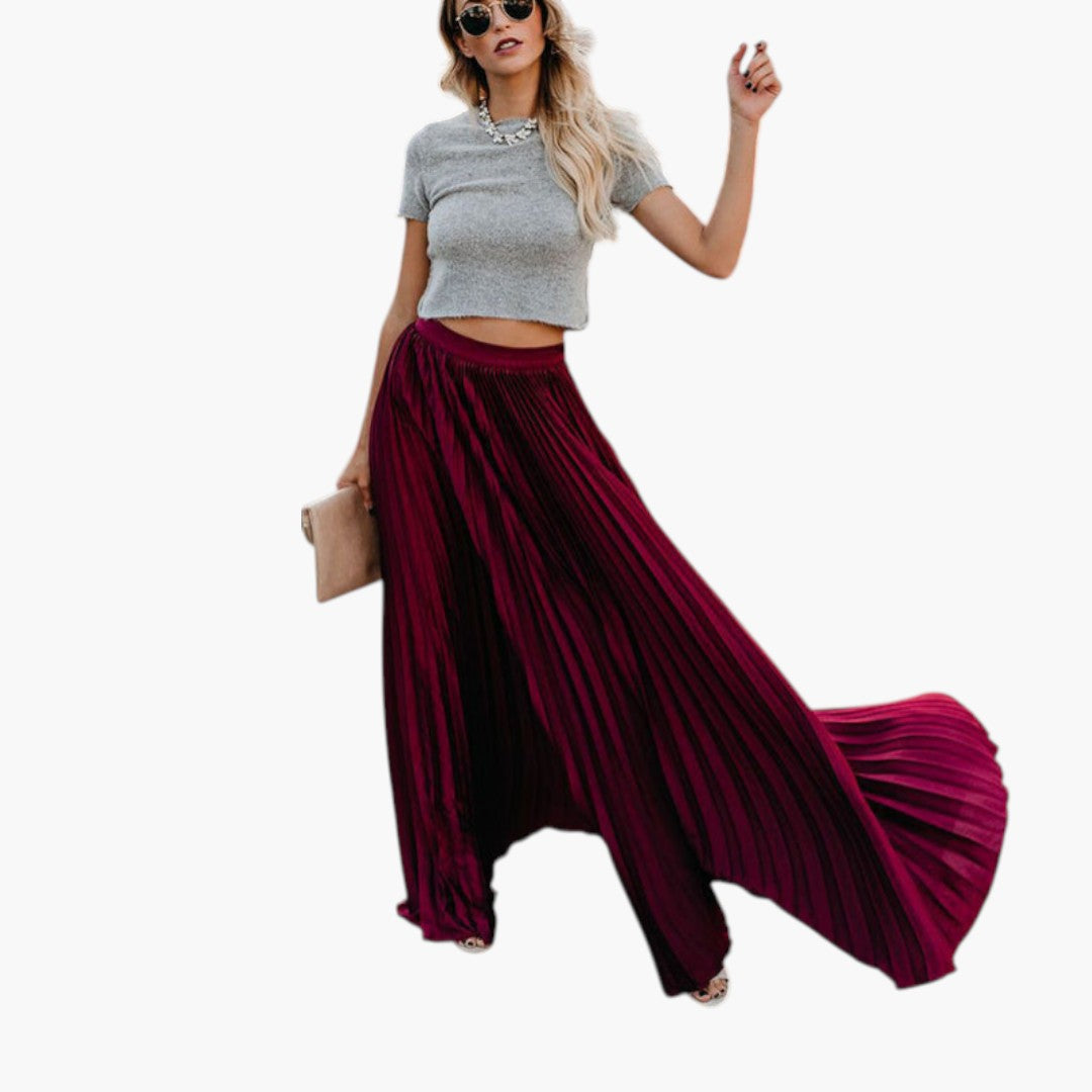 Jupe pour femme taille haute avec plis