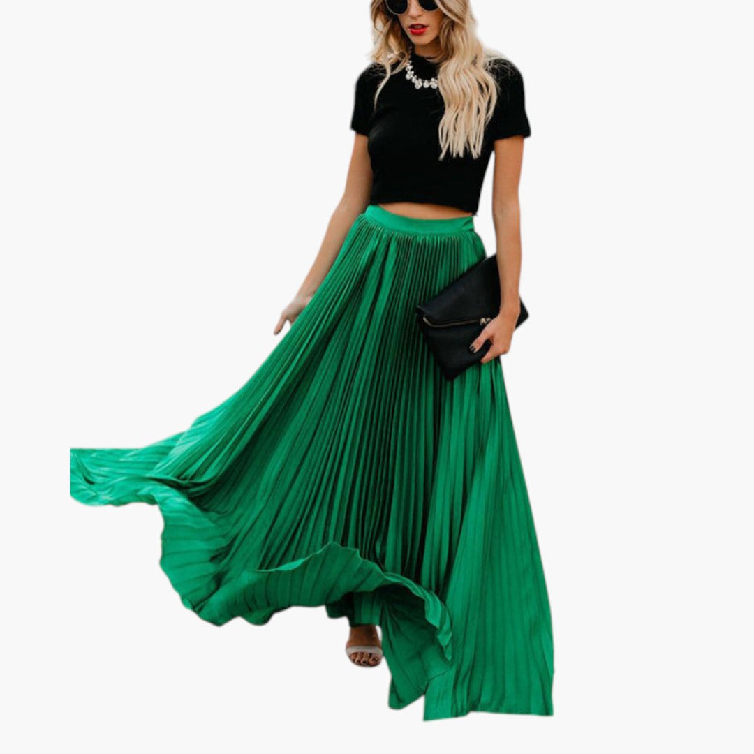 Jupe pour femme taille haute avec plis
