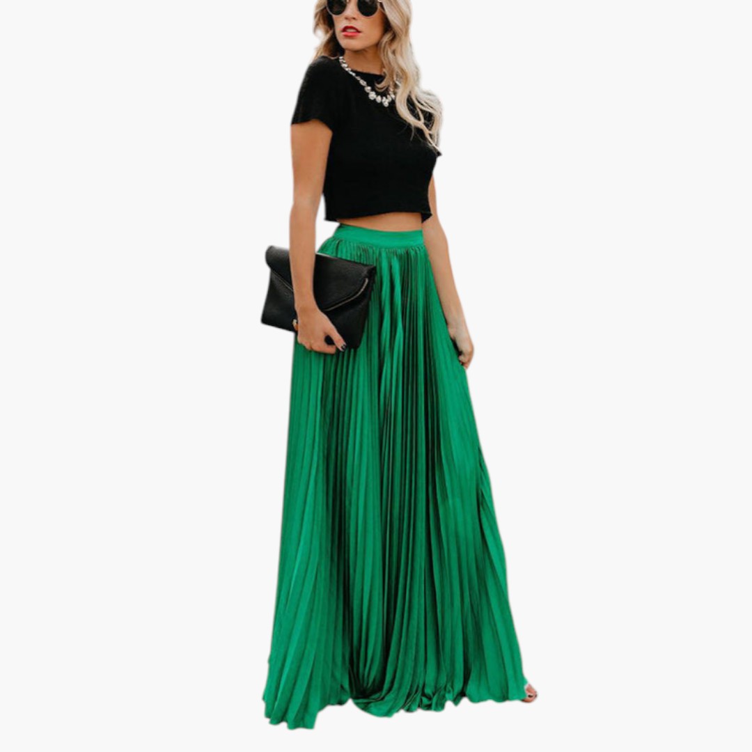 Jupe pour femme taille haute avec plis