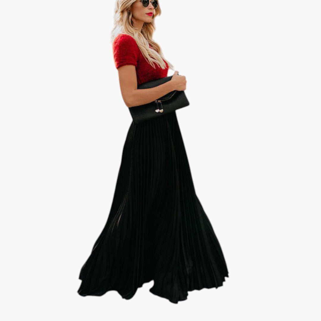 Jupe pour femme taille haute avec plis