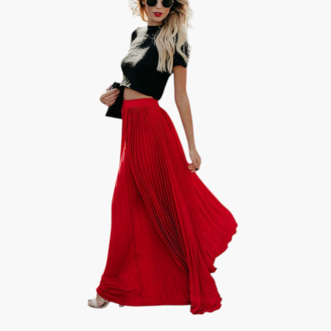 Jupe pour femme taille haute avec plis