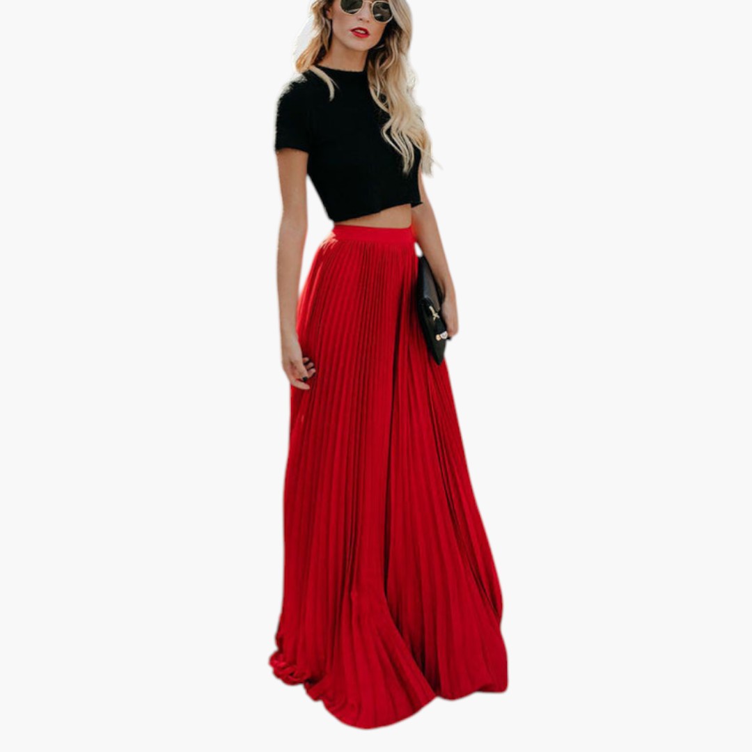 Jupe pour femme taille haute avec plis