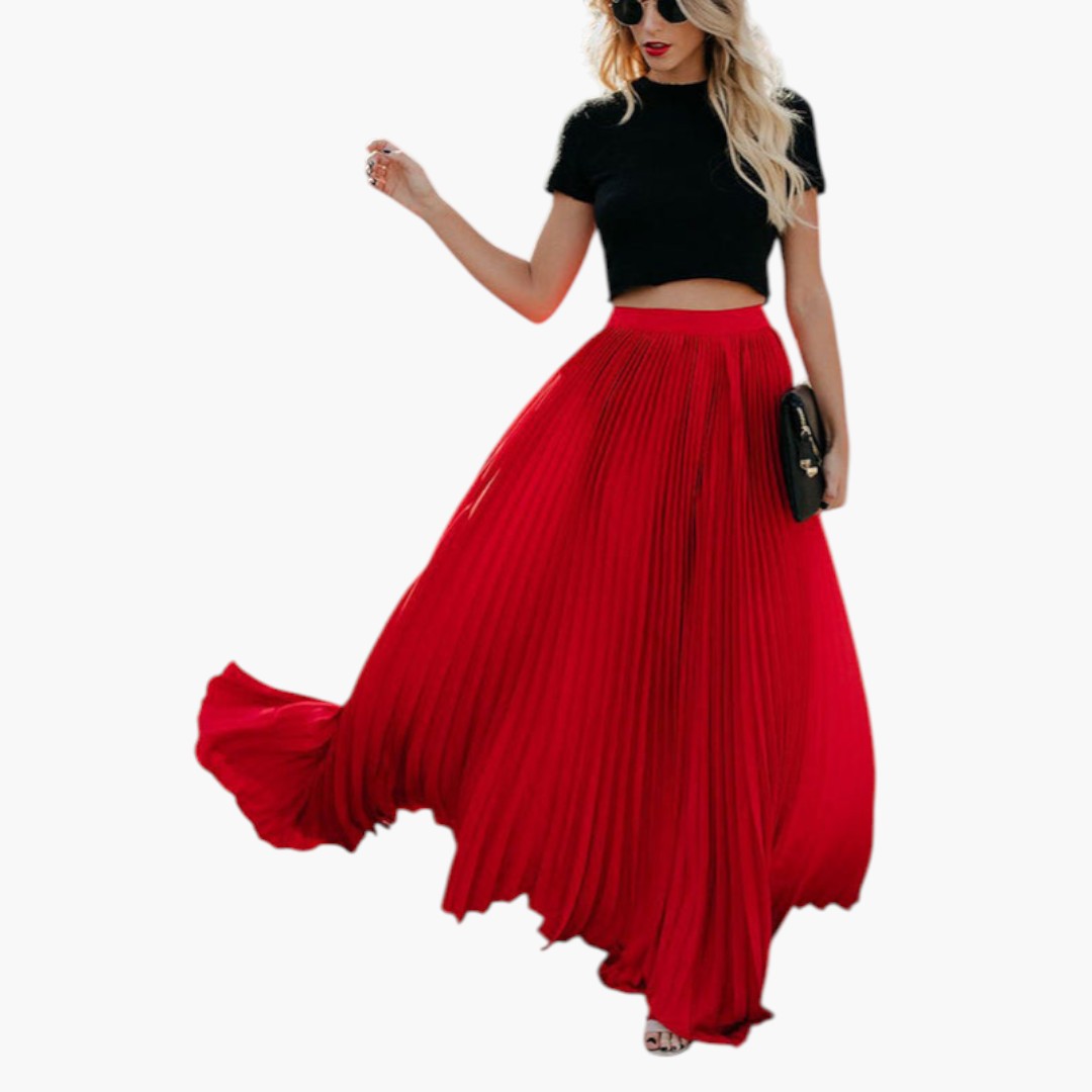 Jupe pour femme taille haute avec plis