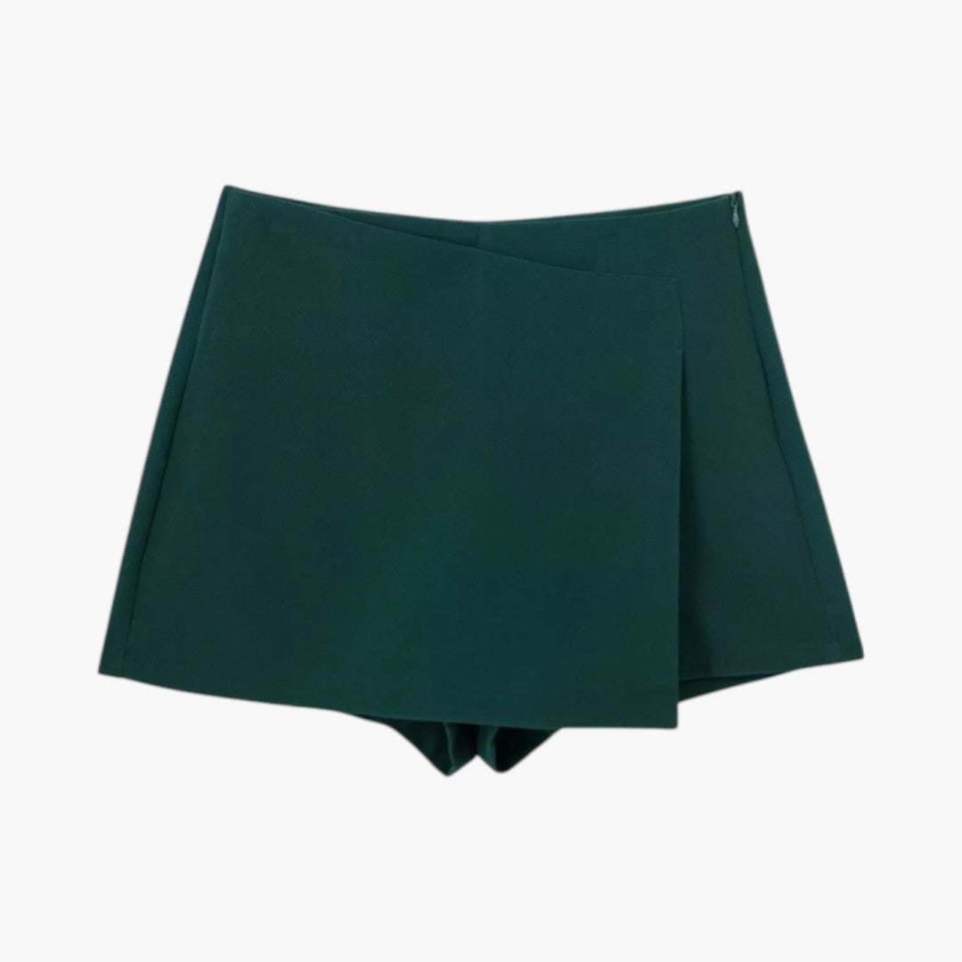 Jupe short femme avec devant croisé et short intérieur