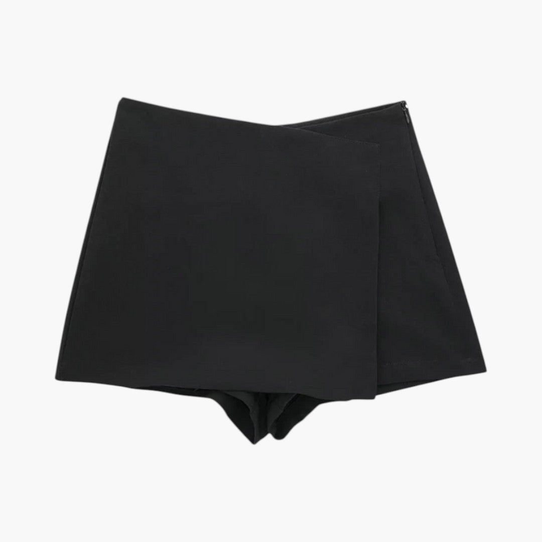Jupe short femme avec devant croisé et short intérieur
