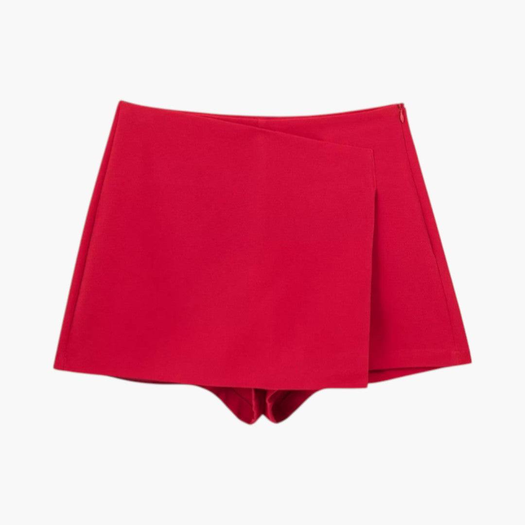 Jupe short femme avec devant croisé et short intérieur