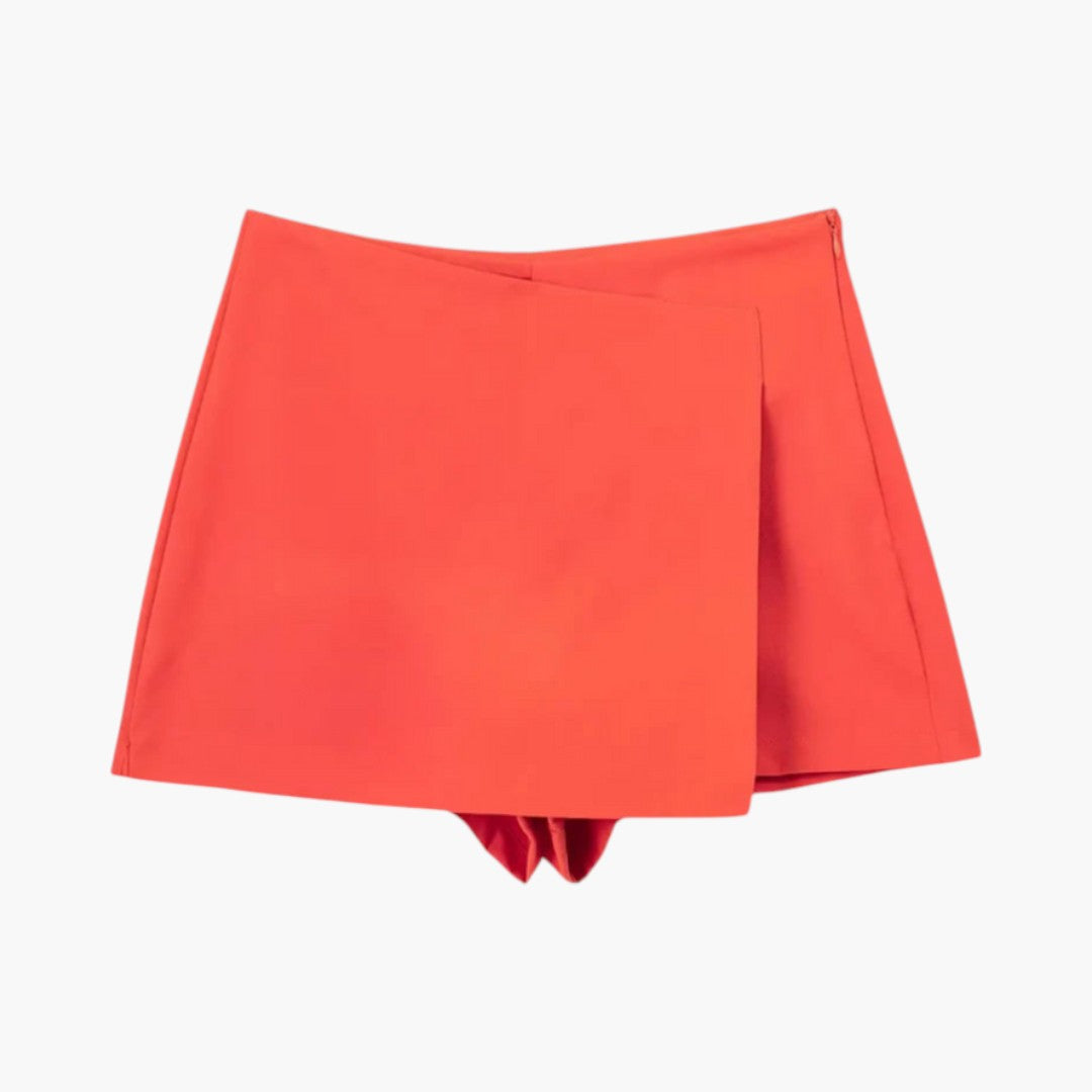 Jupe short femme avec devant croisé et short intérieur