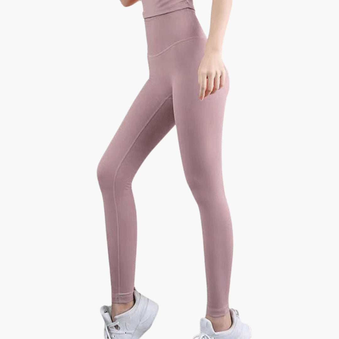 Legginsy sportowe damskie z wysokim stanem i długimi nogawkami