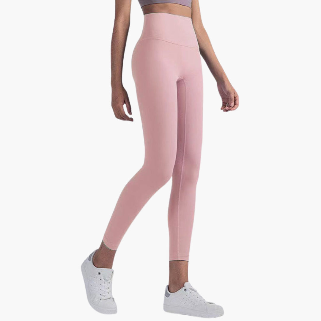 Legginsy sportowe damskie z wysokim stanem i długimi nogawkami