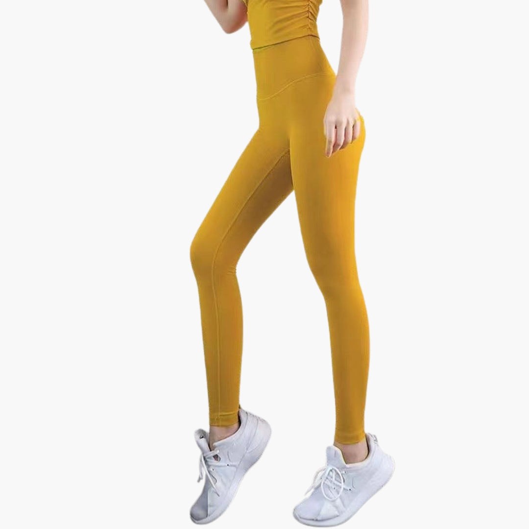Legginsy sportowe damskie z wysokim stanem i długimi nogawkami