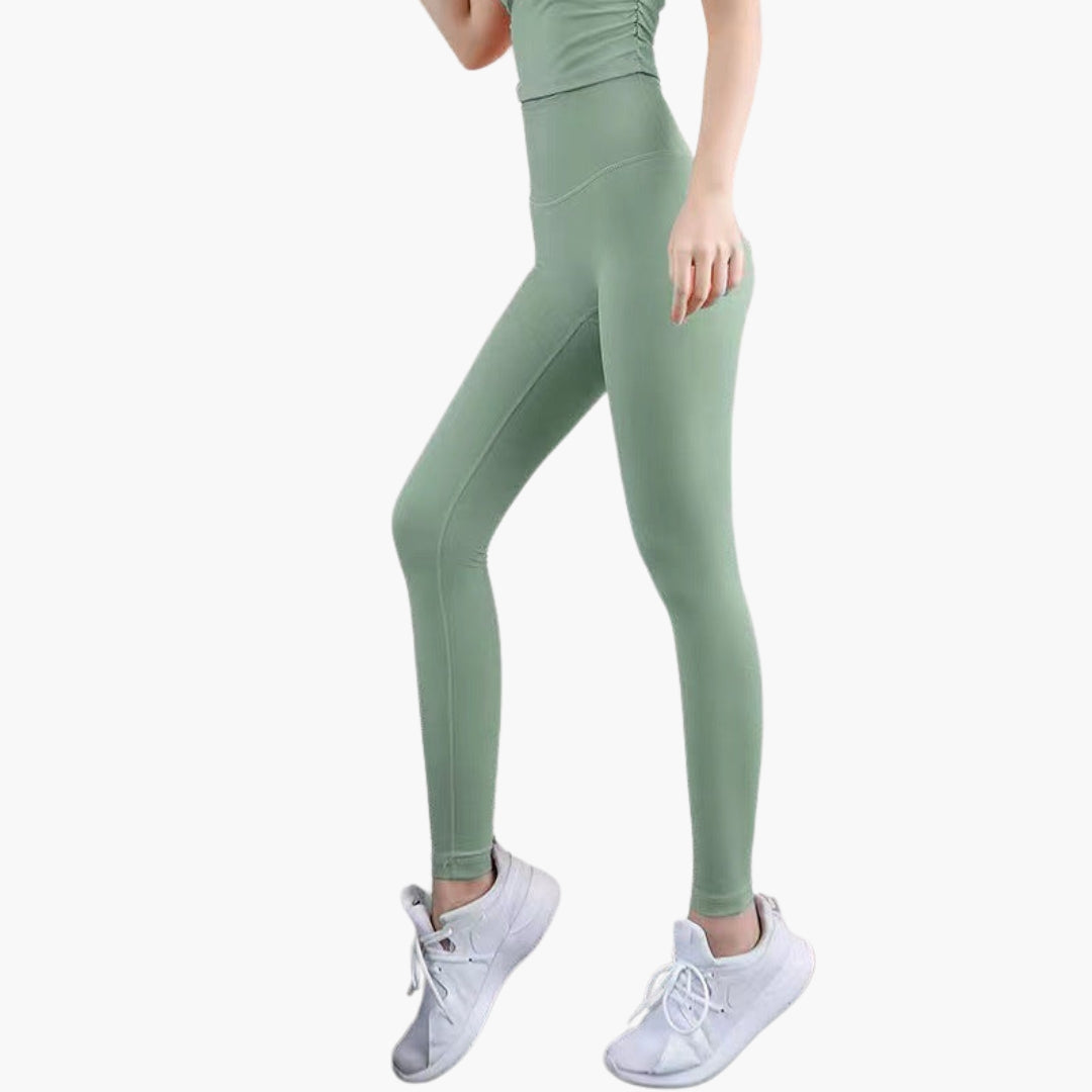 Legginsy sportowe damskie z wysokim stanem i długimi nogawkami