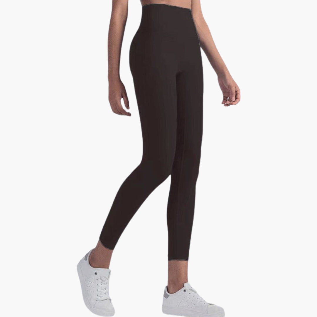 Legginsy sportowe damskie z wysokim stanem i długimi nogawkami