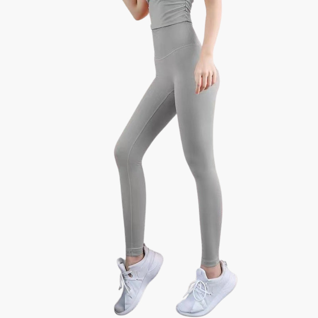 Legginsy sportowe damskie z wysokim stanem i długimi nogawkami