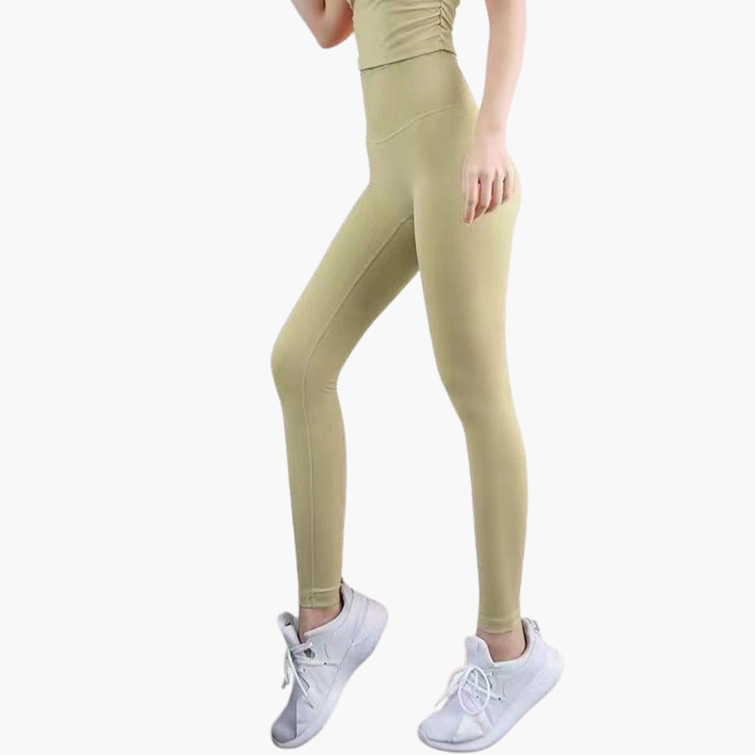 Legginsy sportowe damskie z wysokim stanem i długimi nogawkami