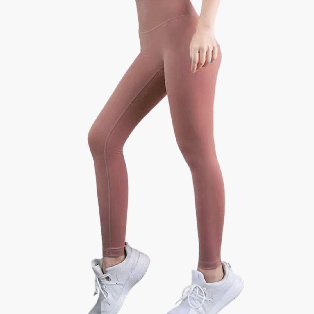 Legginsy sportowe damskie z wysokim stanem i długimi nogawkami