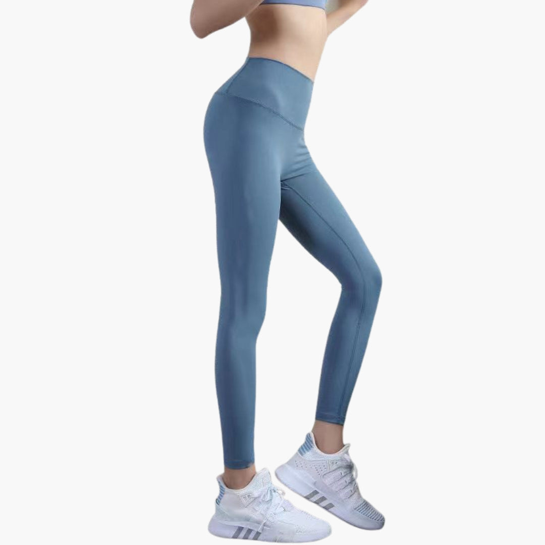 Legginsy sportowe damskie z wysokim stanem i długimi nogawkami