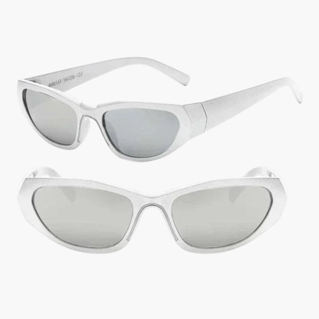 Damen-Sonnenbrille mit umschließendem Gestell und getönten Gläsern