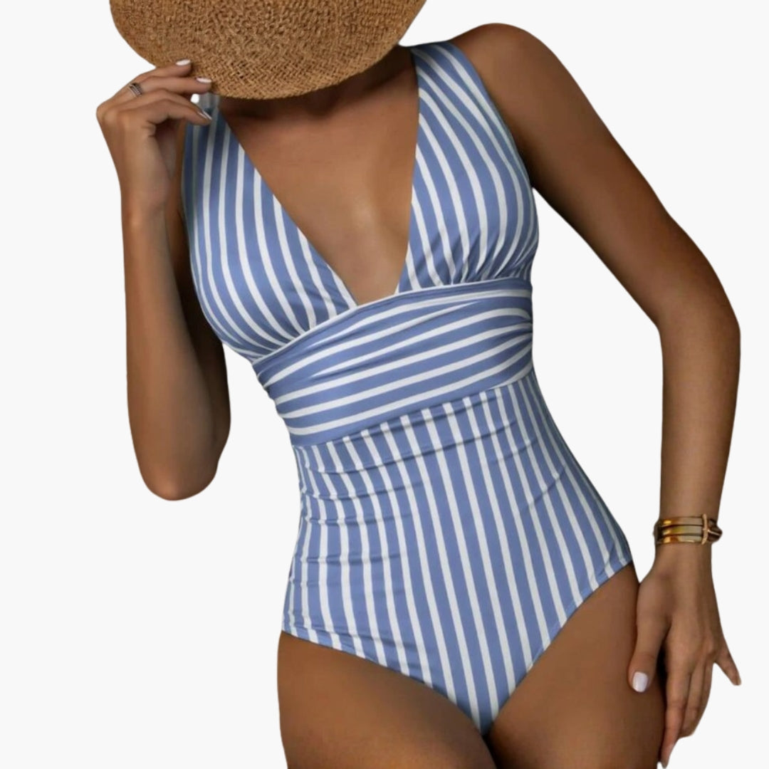 Maillot de bain une pièce femmes avec motif rayé
