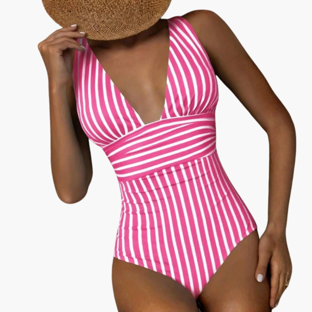 Maillot de bain une pièce femmes avec motif rayé