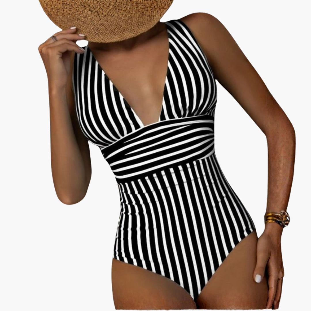 Maillot de bain une pièce femmes avec motif rayé