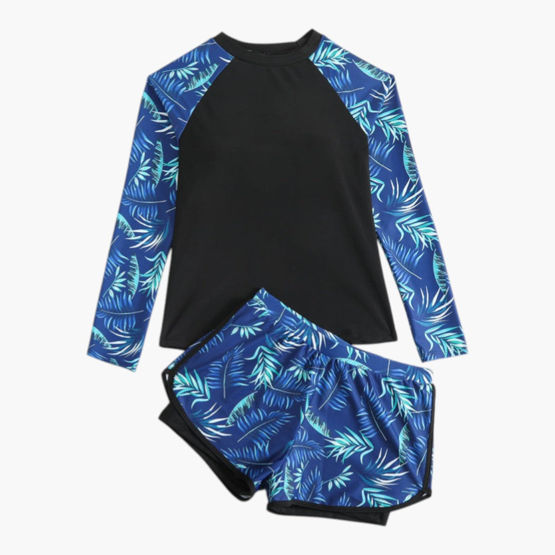 Maillot tankini til kvinder med lange ærmer