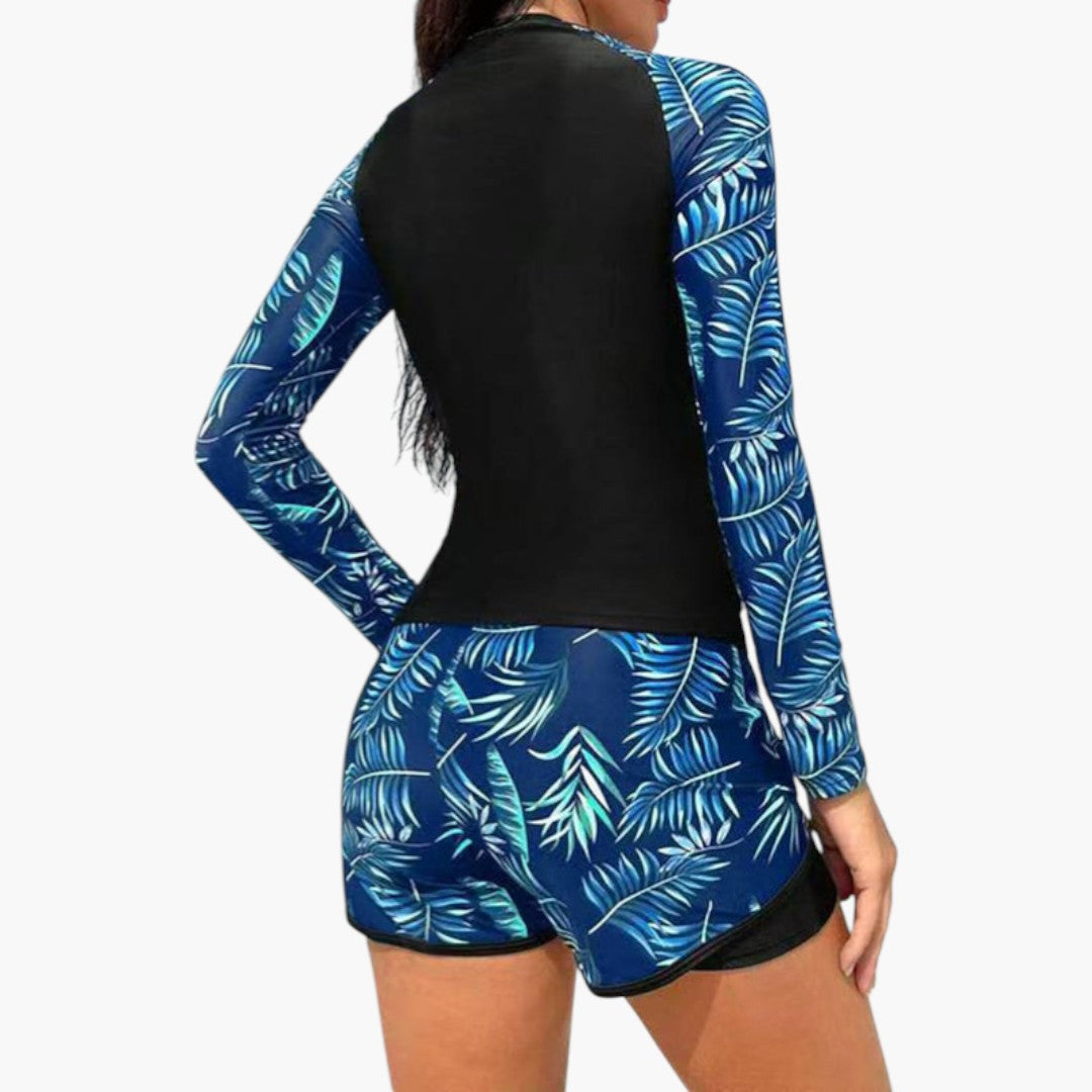 Maillot tankini til kvinder med lange ærmer