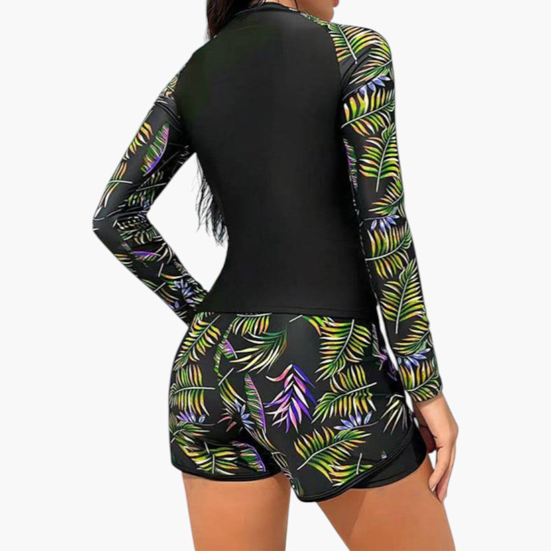 Maillot tankini til kvinder med lange ærmer