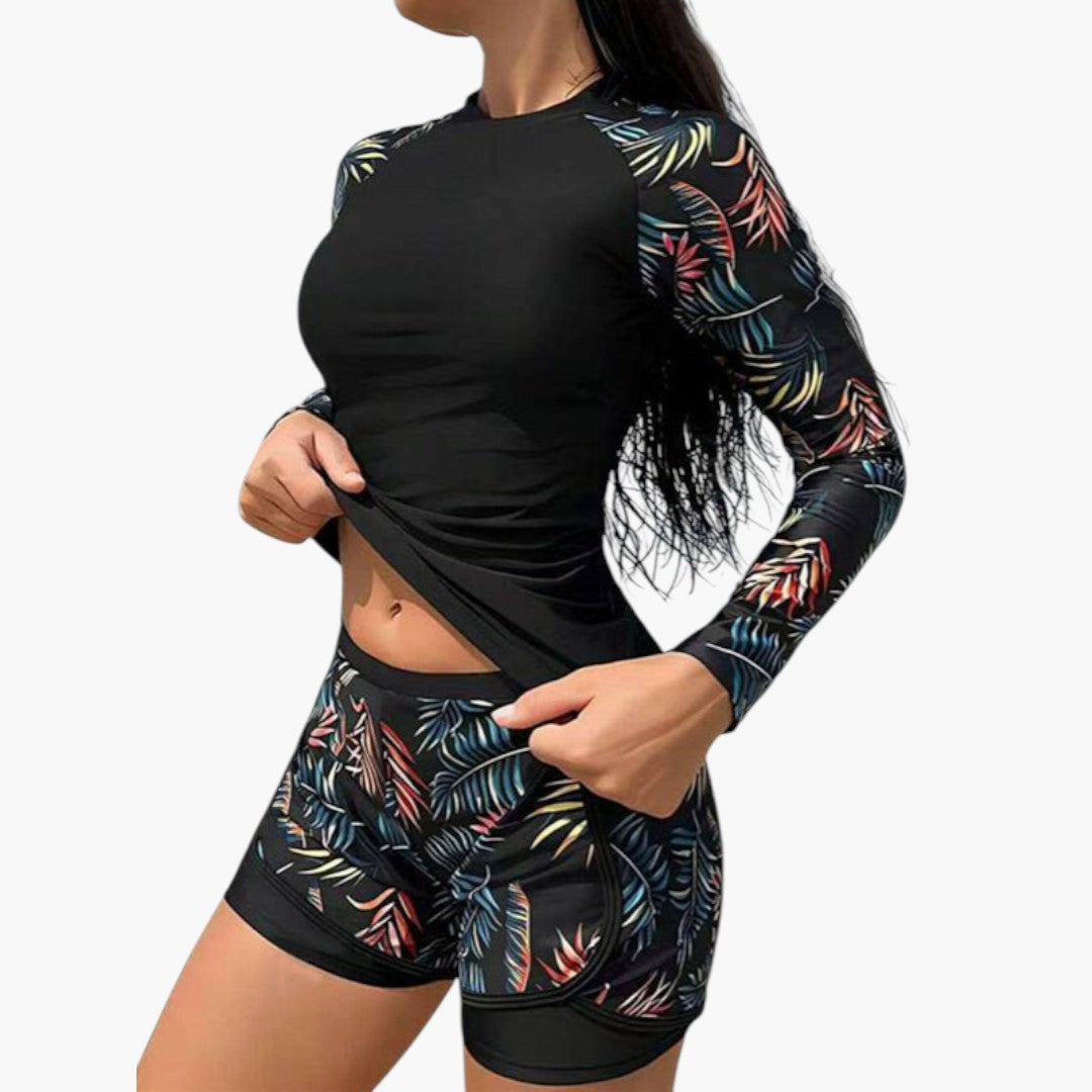 Maillot tankini til kvinder med lange ærmer