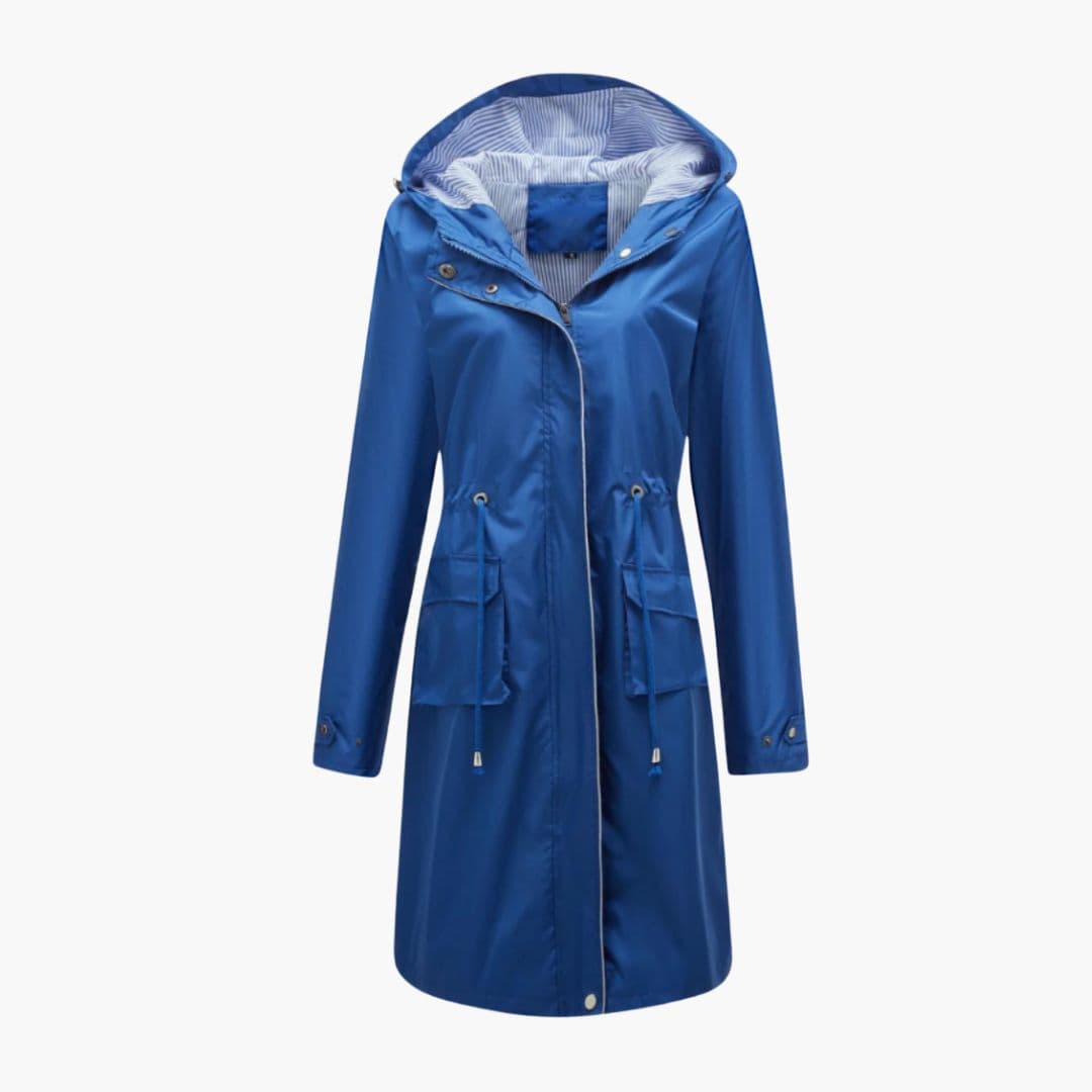 Abrigo para mujer con capucha y cintura ajustable