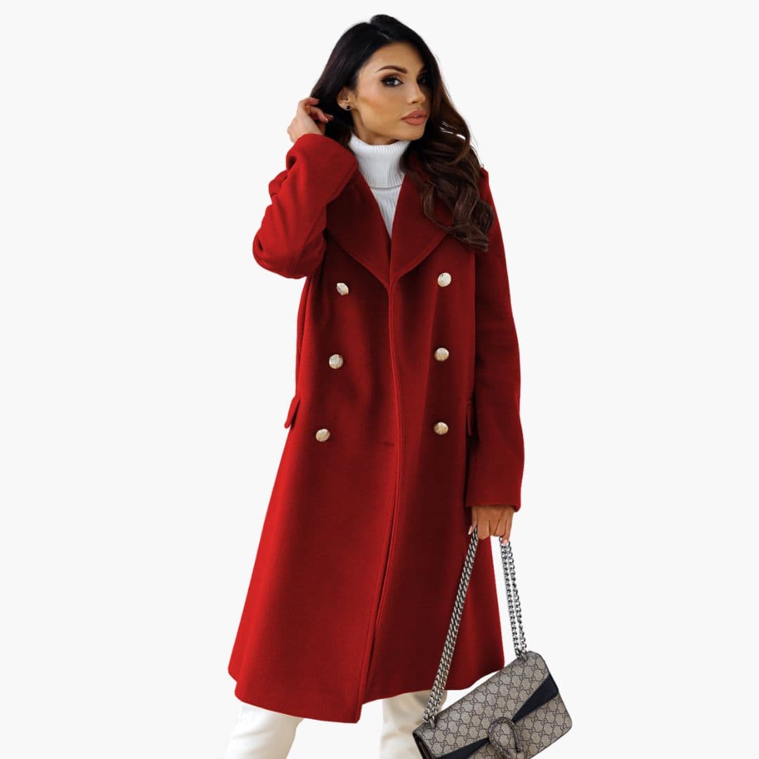 Manteau Long Femme avec Boutons Devant