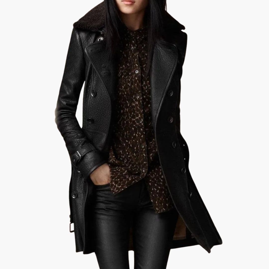 Manteau Long Pour Femme Avec Fermeture à Boutons