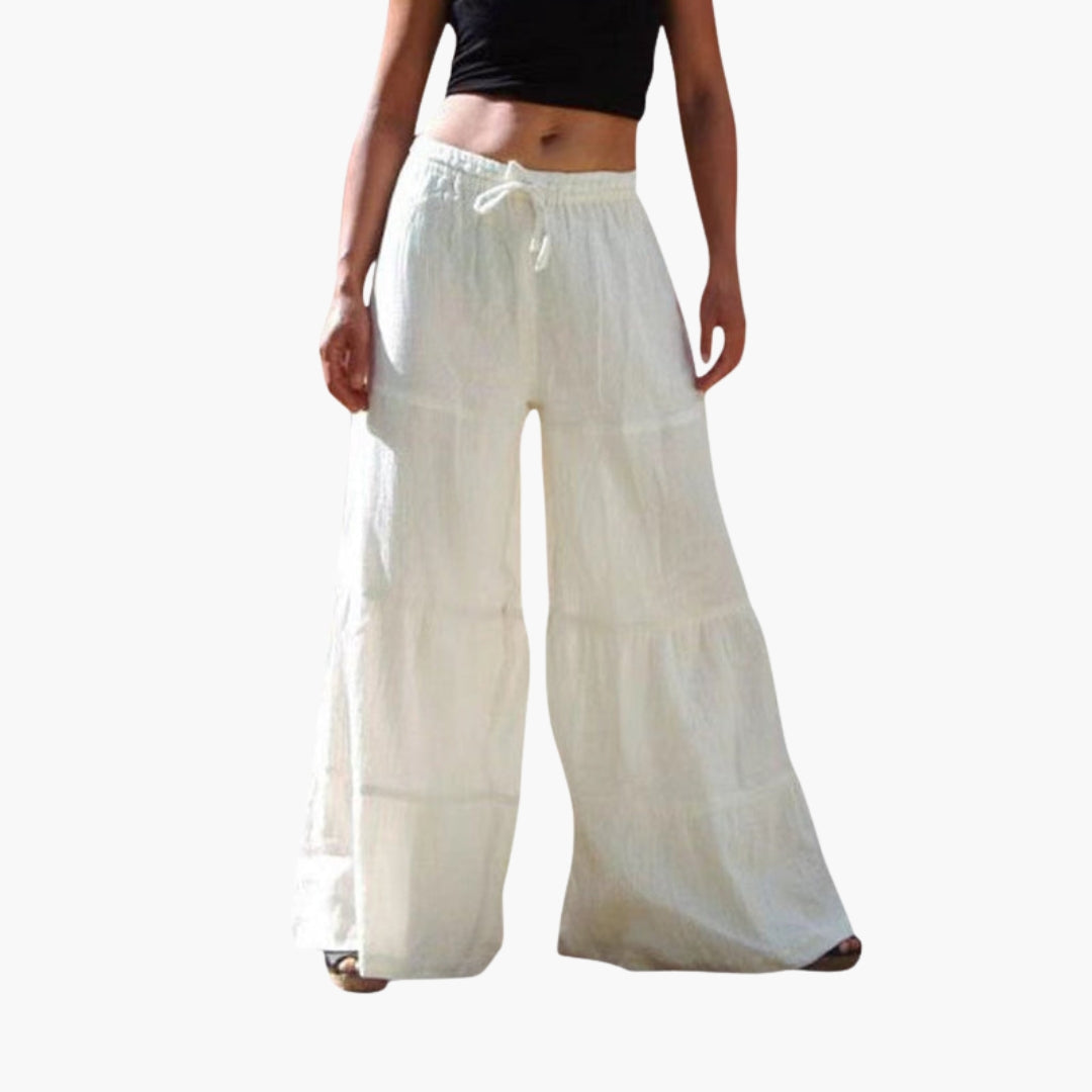 Pantalon Femme à Jambes Larges a Taille Élastique