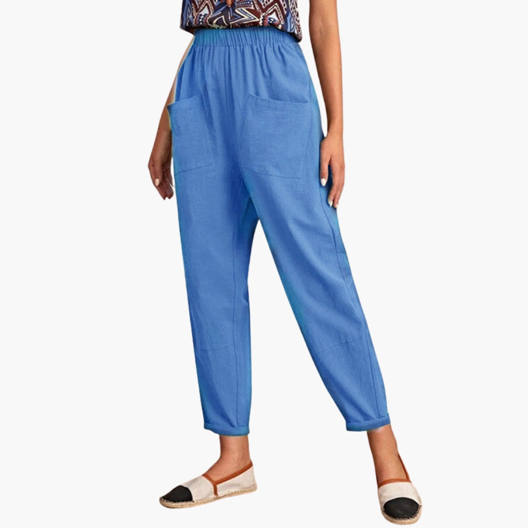 Damesbroek met elastische taille en losse pasvorm