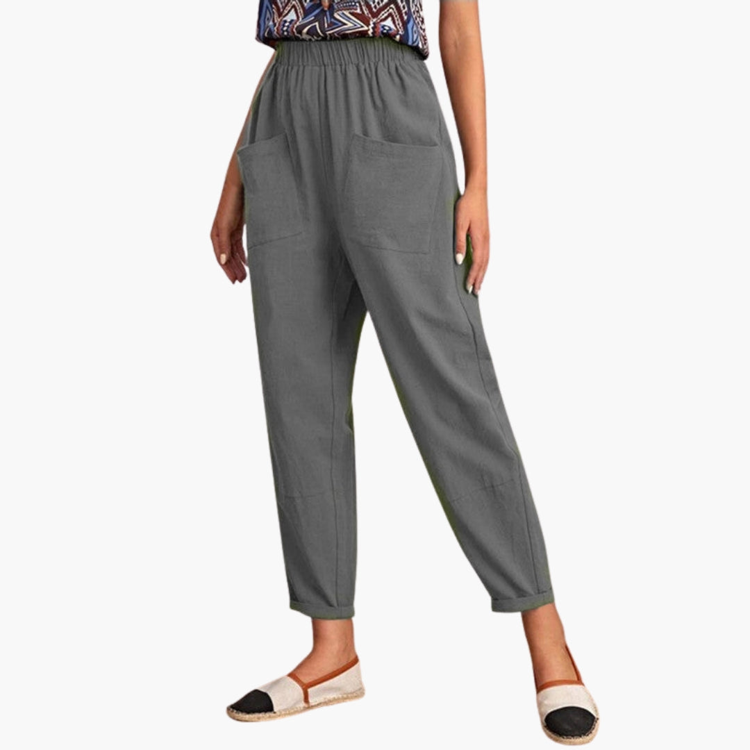 Damesbroek met elastische taille en losse pasvorm