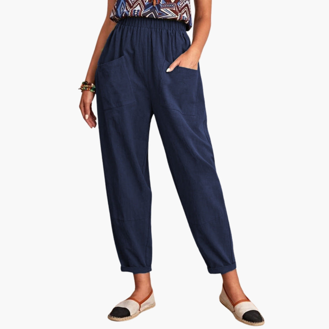 Damesbroek met elastische taille en losse pasvorm